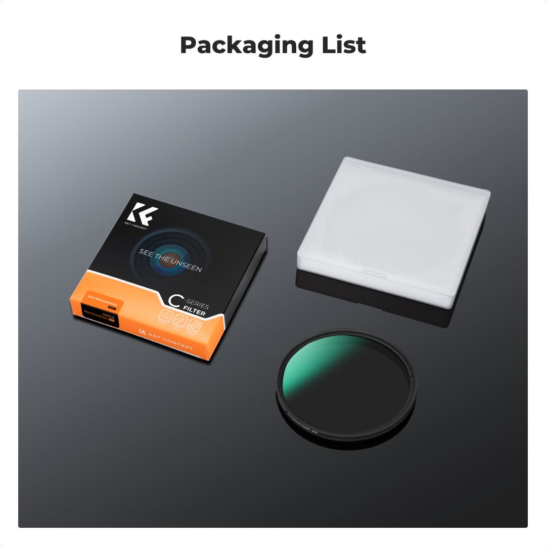 K&F Concept 82mm 1/4 Black Mist Diffusion Filter + CPL Polarizator, C Series KF01.2779 - 3